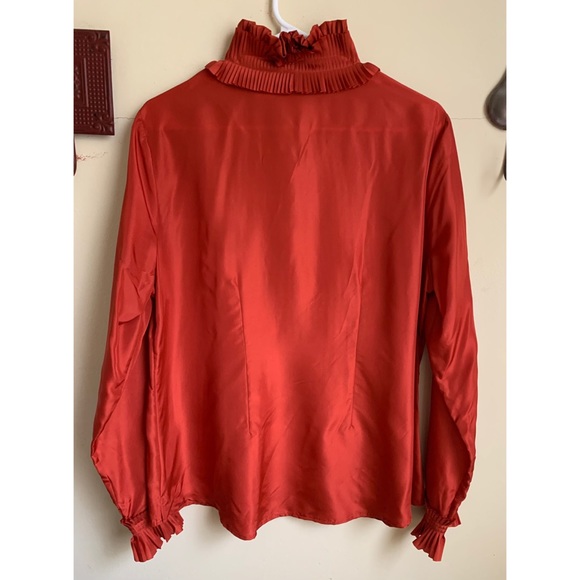 Soft Surroundings : silk tuxedo ruffled blouse #0113 - Picture 2 of 9